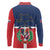 Hispaniola Map Long Sleeve Polo Shirt Dominican Republic Haiti Flag Together