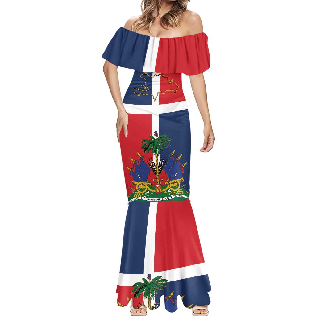 Hispaniola Map Mermaid Dress Dominican Republic Haiti Flag Together
