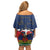 Hispaniola Map Off Shoulder Short Dress Dominican Republic Haiti Flag Together