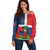 Hispaniola Map Off Shoulder Sweater Dominican Republic Haiti Flag Together