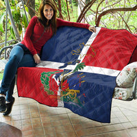 Hispaniola Map Quilt Dominican Republic Haiti Flag Together
