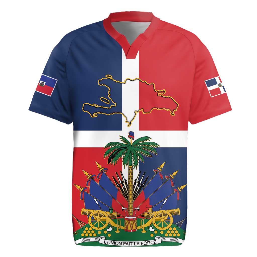 Hispaniola Map Rugby Jersey Dominican Republic Haiti Flag Together