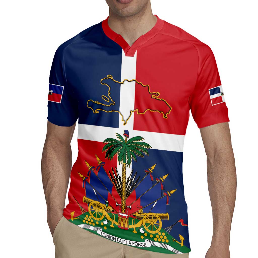 Hispaniola Map Rugby Jersey Dominican Republic Haiti Flag Together
