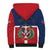Hispaniola Map Sherpa Hoodie Dominican Republic Haiti Flag Together