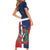 Hispaniola Map Short Sleeve Bodycon Dress Dominican Republic Haiti Flag Together
