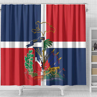 Hispaniola Map Shower Curtain Dominican Republic Haiti Flag Together