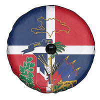 Hispaniola Map Spare Tire Cover Dominican Republic Haiti Flag Together