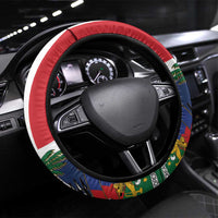 Hispaniola Map Steering Wheel Cover Dominican Republic Haiti Flag Together