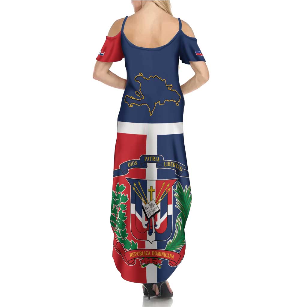 Hispaniola Map Summer Maxi Dress Dominican Republic Haiti Flag Together