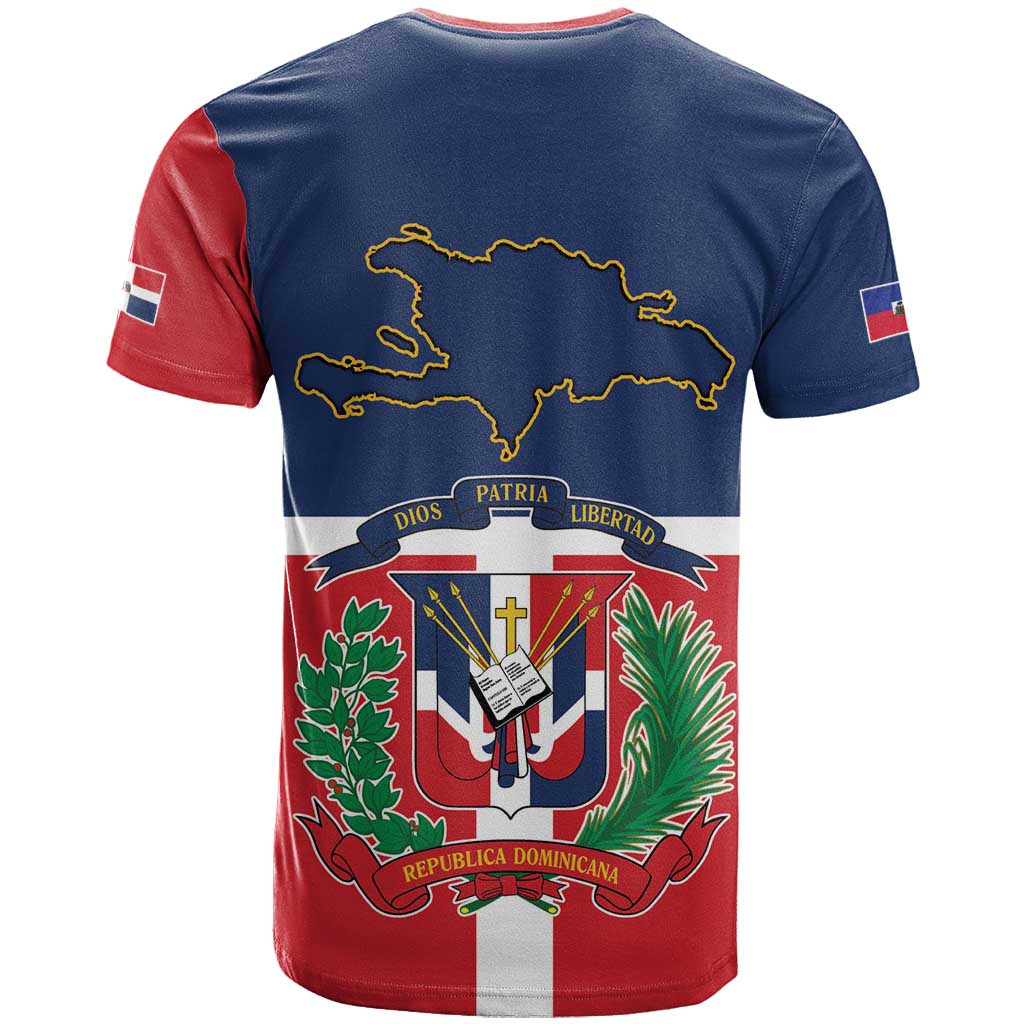 Hispaniola Map T Shirt Dominican Republic Haiti Flag Together