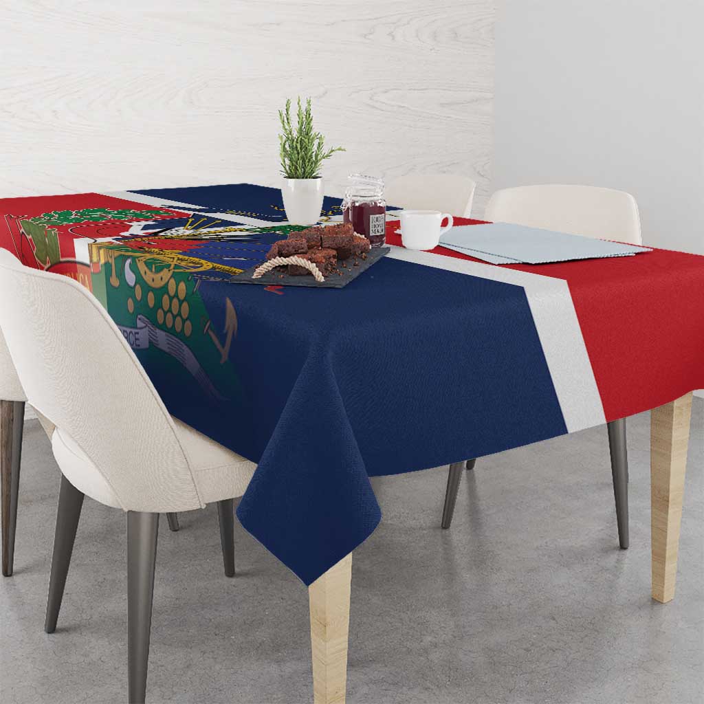 Hispaniola Map Tablecloth Dominican Republic Haiti Flag Together
