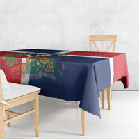 Hispaniola Map Tablecloth Dominican Republic Haiti Flag Together