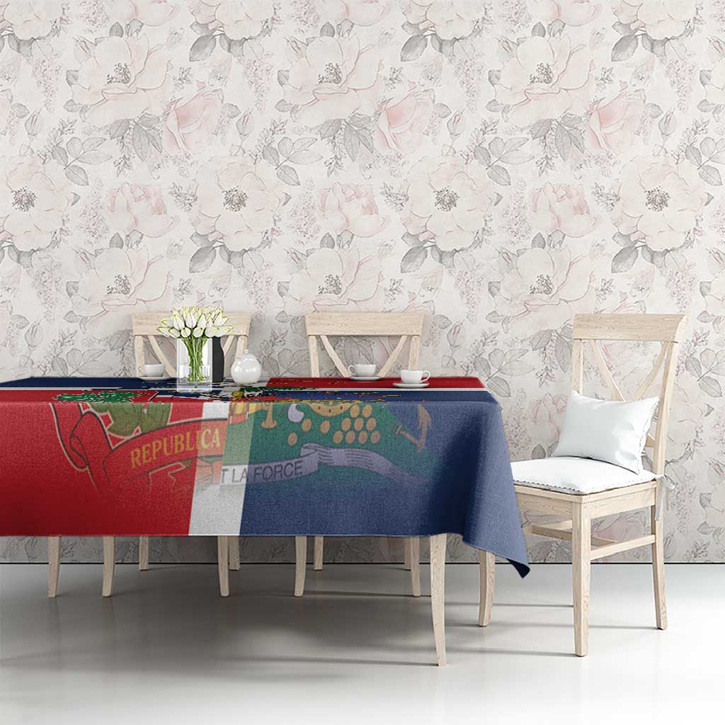 Hispaniola Map Tablecloth Dominican Republic Haiti Flag Together