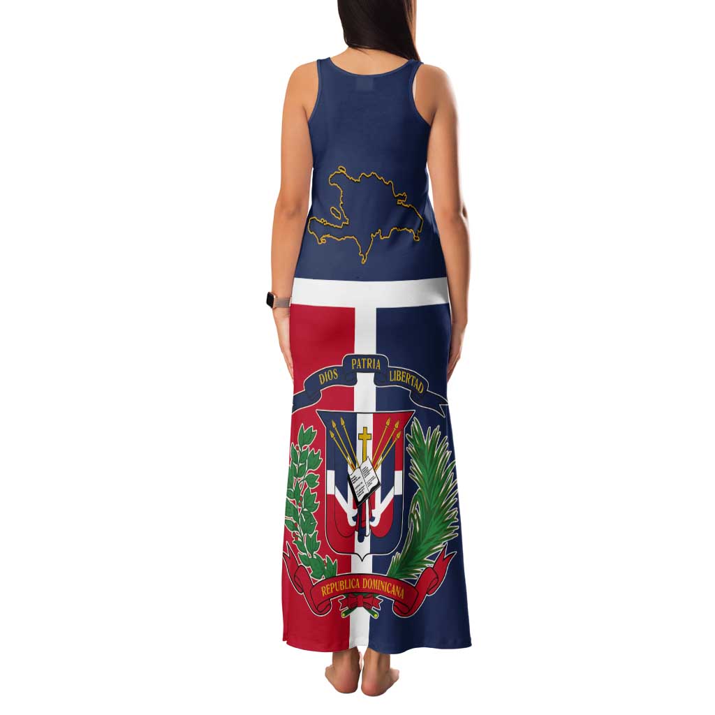Hispaniola Map Tank Maxi Dress Dominican Republic Haiti Flag Together
