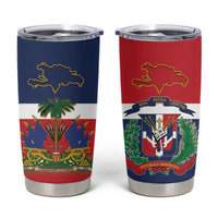 Hispaniola Map Tumbler Cup Dominican Republic Haiti Flag Together