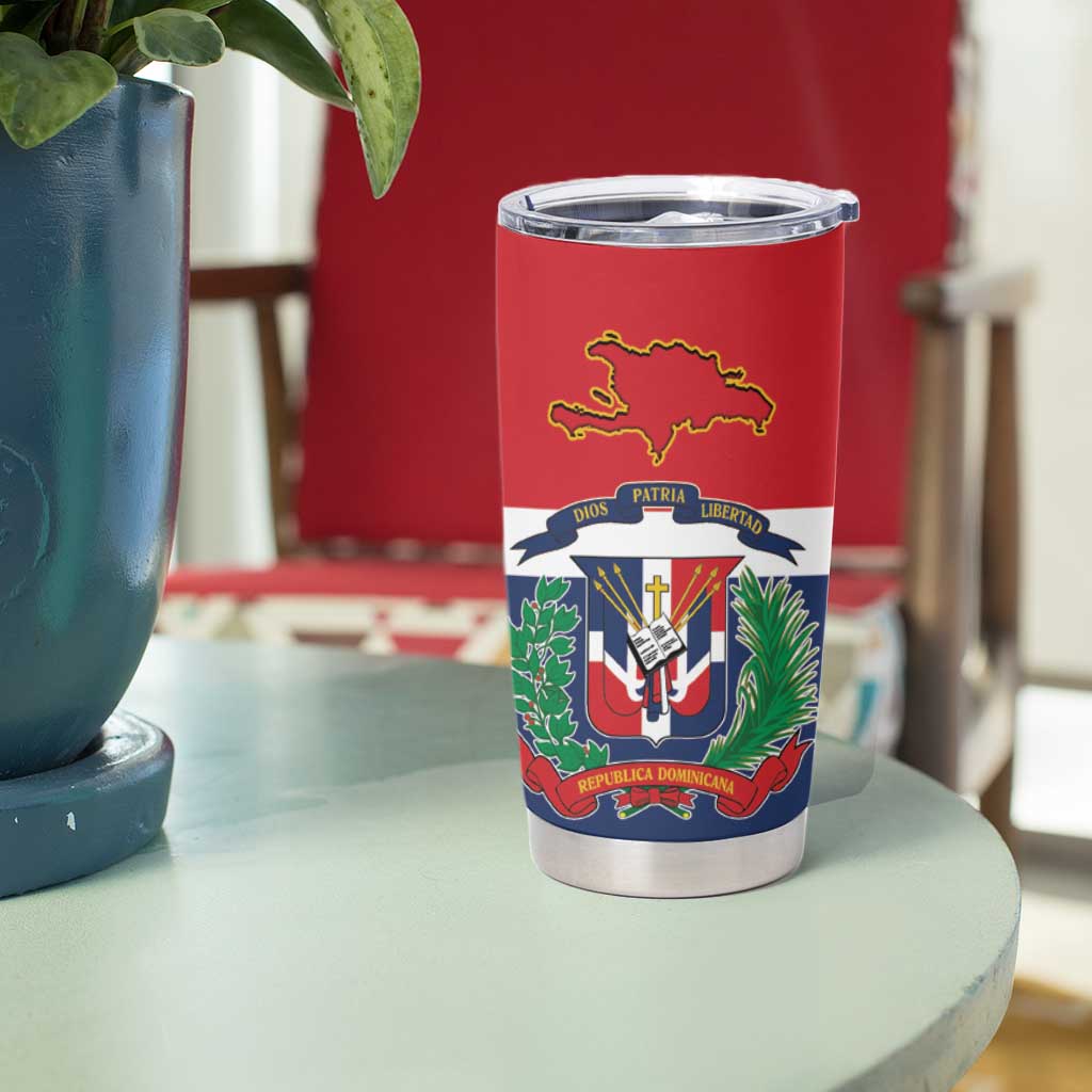 Hispaniola Map Tumbler Cup Dominican Republic Haiti Flag Together