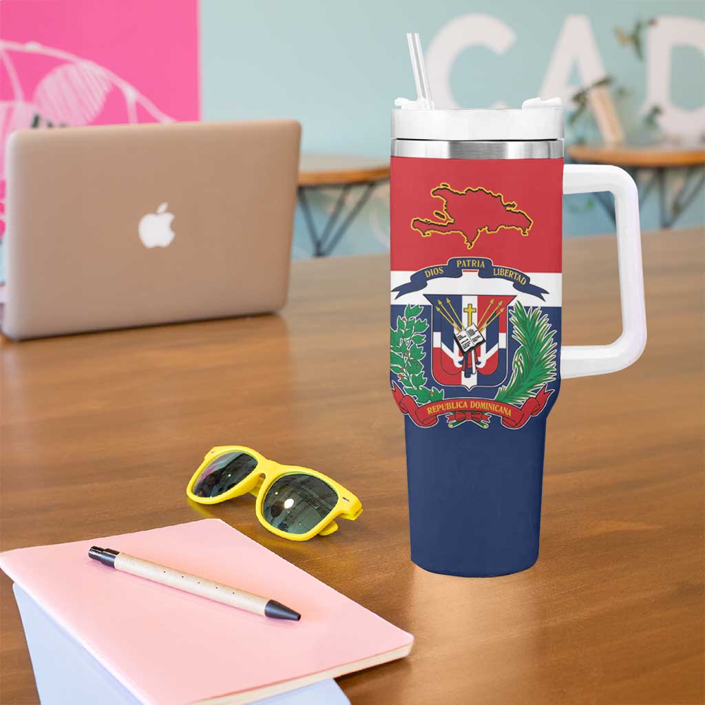 Hispaniola Map Tumbler With Handle Dominican Republic Haiti Flag Together