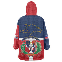 Hispaniola Map Wearable Blanket Hoodie Dominican Republic Haiti Flag Together