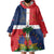 Hispaniola Map Wearable Blanket Hoodie Dominican Republic Haiti Flag Together