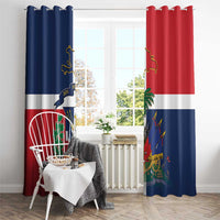 Hispaniola Map Window Curtain Dominican Republic Haiti Flag Together