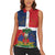 Hispaniola Map Women Sleeveless Polo Shirt Dominican Republic Haiti Flag Together