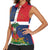 Hispaniola Map Women Sleeveless Polo Shirt Dominican Republic Haiti Flag Together