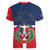 Hispaniola Map Women V-Neck T-Shirt Dominican Republic Haiti Flag Together