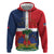 Hispaniola Map Zip Hoodie Dominican Republic Haiti Flag Together