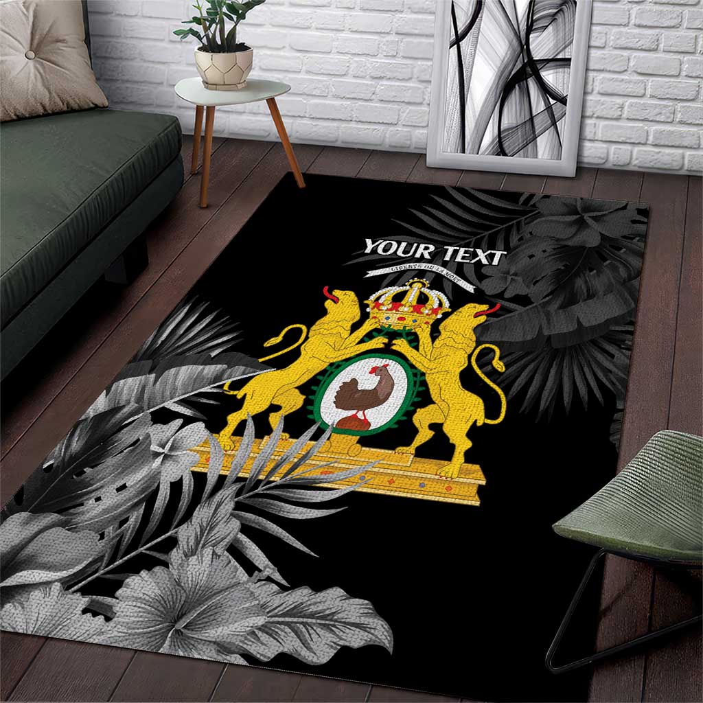 First Empire of Haiti Personalized Area Rug Black Hibiscus Liberte ou la Mort!