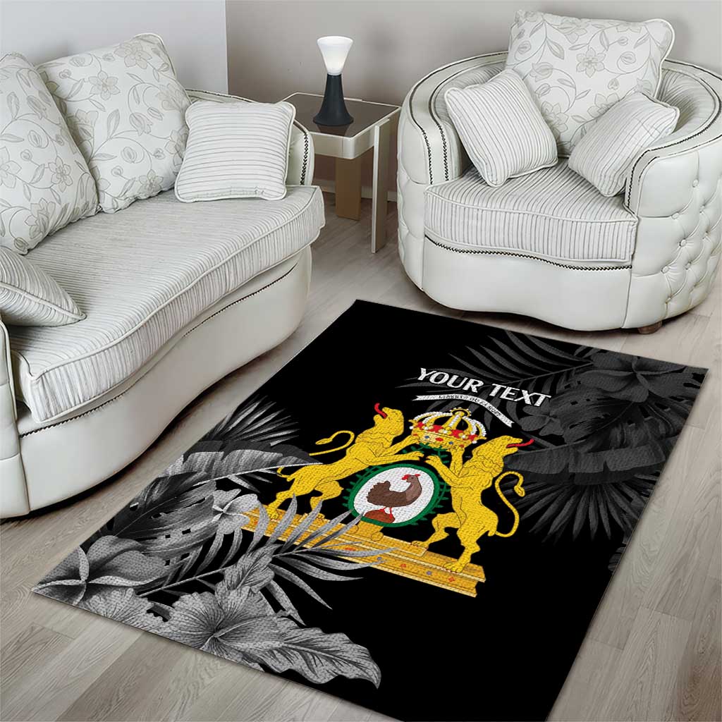 First Empire of Haiti Personalized Area Rug Black Hibiscus Liberte ou la Mort!