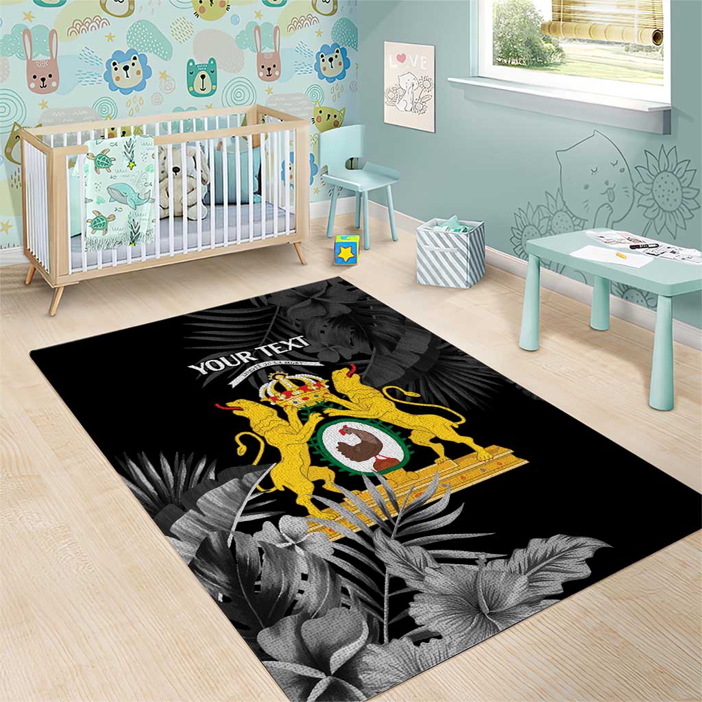 First Empire of Haiti Personalized Area Rug Black Hibiscus Liberte ou la Mort!