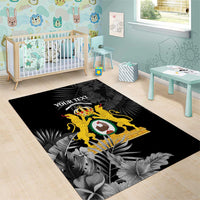 First Empire of Haiti Personalized Area Rug Black Hibiscus Liberte ou la Mort!