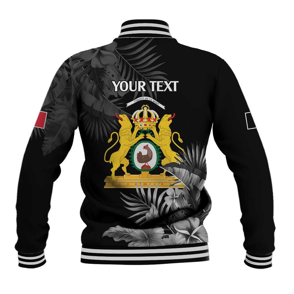 First Empire of Haiti Personalized Baseball Jacket Black Hibiscus Liberte ou la Mort!