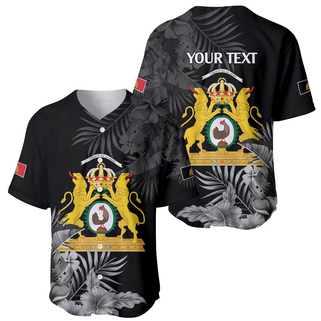 First Empire of Haiti Personalized Baseball Jersey Black Hibiscus Liberte ou la Mort!
