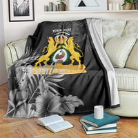 First Empire of Haiti Personalized Blanket Black Hibiscus Liberte ou la Mort!
