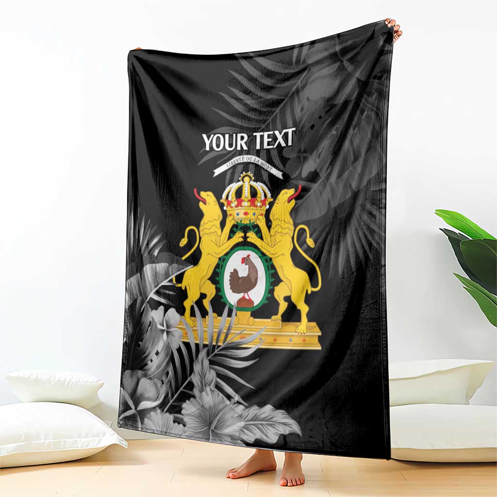 First Empire of Haiti Personalized Blanket Black Hibiscus Liberte ou la Mort!