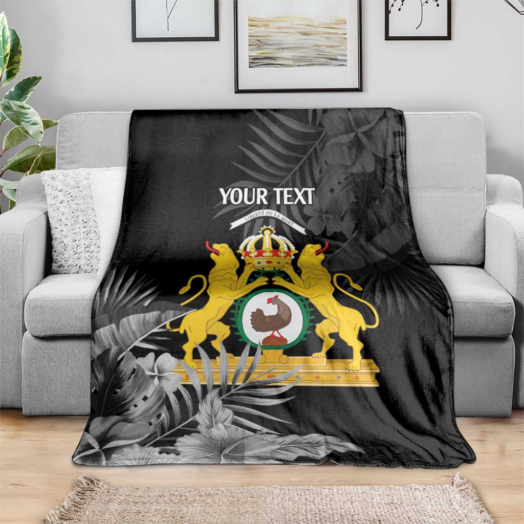 First Empire of Haiti Personalized Blanket Black Hibiscus Liberte ou la Mort!