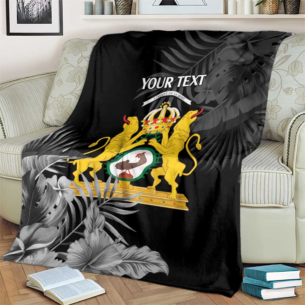 First Empire of Haiti Personalized Blanket Black Hibiscus Liberte ou la Mort!
