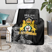 First Empire of Haiti Personalized Blanket Black Hibiscus Liberte ou la Mort!