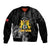 First Empire of Haiti Personalized Bomber Jacket Black Hibiscus Liberte ou la Mort!