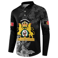 First Empire of Haiti Personalized Button Sweatshirt Black Hibiscus Liberte ou la Mort!
