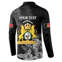 First Empire of Haiti Personalized Button Sweatshirt Black Hibiscus Liberte ou la Mort!