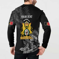 First Empire of Haiti Personalized Button Sweatshirt Black Hibiscus Liberte ou la Mort!