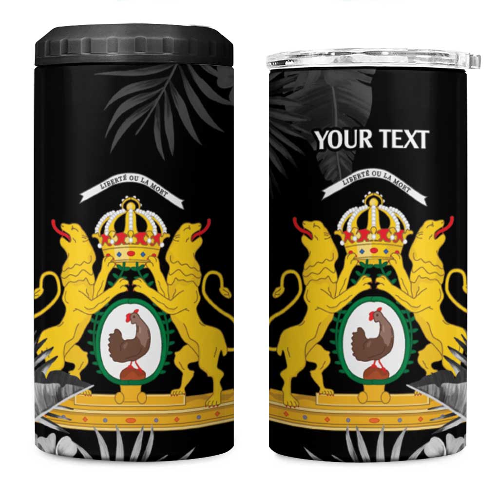 First Empire of Haiti Personalized 4 in 1 Can Cooler Tumbler Black Hibiscus Liberte ou la Mort!