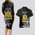 First Empire of Haiti Personalized Couples Matching Long Sleeve Bodycon Dress and Hawaiian Shirt Black Hibiscus Liberte ou la Mort!