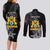 First Empire of Haiti Personalized Couples Matching Long Sleeve Bodycon Dress and Long Sleeve Button Shirt Black Hibiscus Liberte ou la Mort!