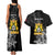 First Empire of Haiti Personalized Couples Matching Tank Maxi Dress and Hawaiian Shirt Black Hibiscus Liberte ou la Mort!