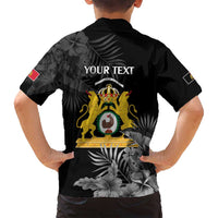 First Empire of Haiti Personalized Family Matching Long Sleeve Bodycon Dress and Hawaiian Shirt Black Hibiscus Liberte ou la Mort!