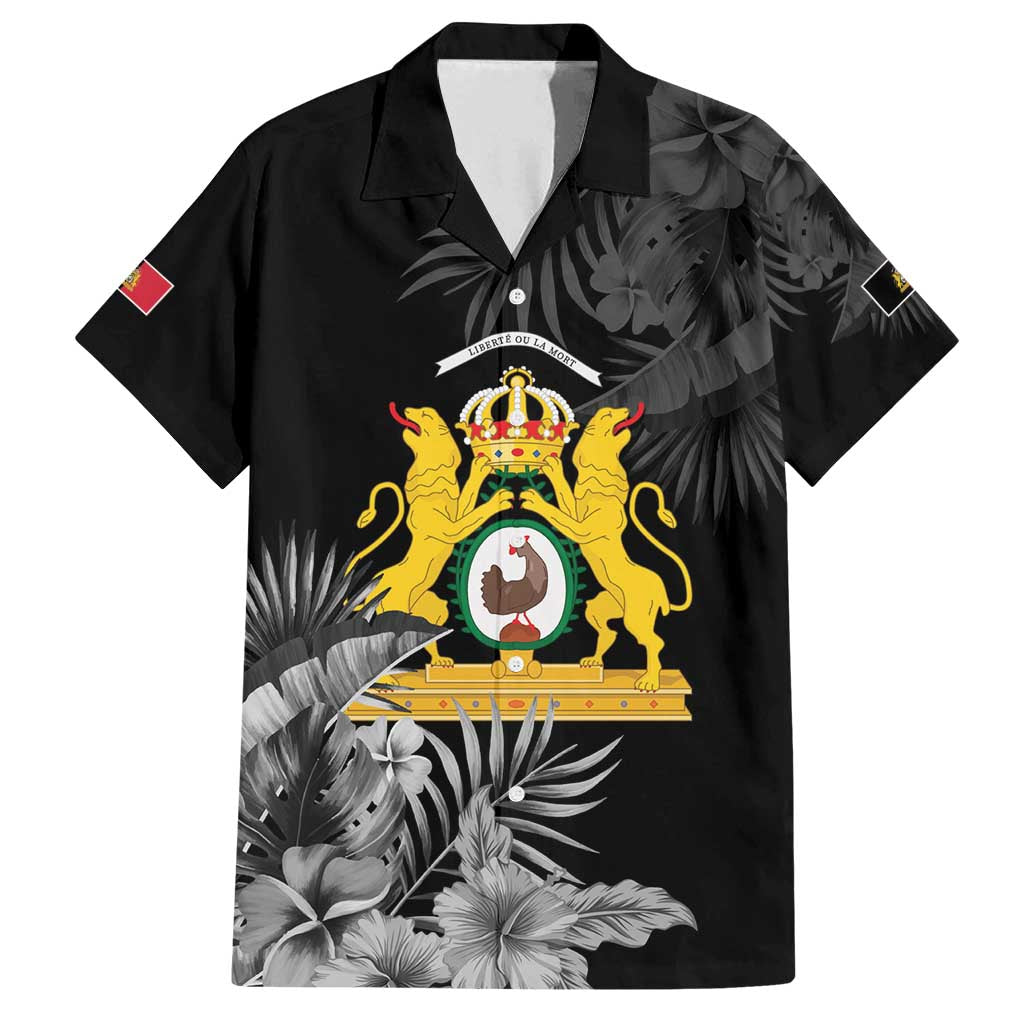First Empire of Haiti Personalized Family Matching Long Sleeve Bodycon Dress and Hawaiian Shirt Black Hibiscus Liberte ou la Mort!