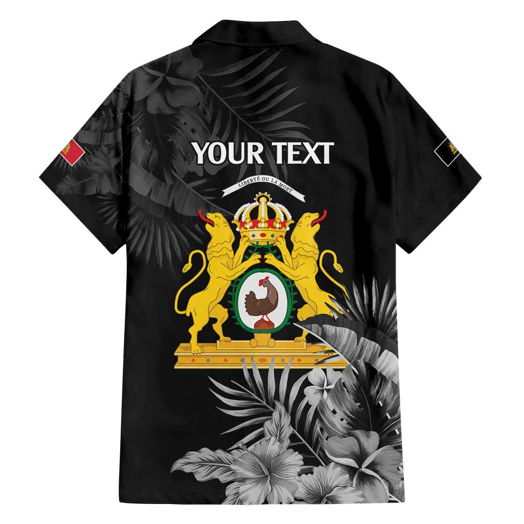 First Empire of Haiti Personalized Family Matching Long Sleeve Bodycon Dress and Hawaiian Shirt Black Hibiscus Liberte ou la Mort!